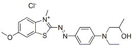 CAS 登录号：71215-84-4， 2-[[4-[乙基(2-羟基丙基)氨基]苯基]偶氮]-6-甲氧基-3-甲基苯并噻唑鎓氯化物