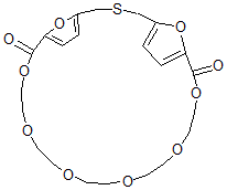 CAS 登录号：71349-37-6， 10,13,16,19,22,25,30,31-八氧杂-3-硫杂三环[25.2.1.15,8]三十一碳-5,7,27,29(1)-四烯-9,26-二酮
