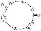 CAS 登录号：71349-44-5， (12E)-10,15,20,21-四氧杂-3-硫杂三环[15.2.1.15,8]二十一碳-5,7,12,17,19(1)-五烯-9,16-二酮