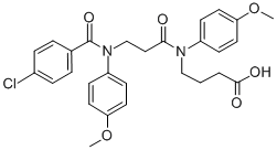 CAS 登录号：71455-70-4， N-(N-(4-氯苯甲酰基)-2-(对甲氧苯胺基)丙酰基)-4-(对甲氧苯胺基)丁酸