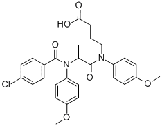 CAS 登录号：71455-77-1， N-(N-(4-氯苯甲酰基)-3-(对甲氧苯胺基)丙酰基)-4-(对甲氧苯胺基)丁酸