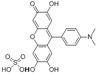 CAS 登录号：71501-19-4， 9-(4'-二甲胺苯基)-2,6,7-三羟基荧光酮硫酸盐