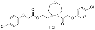 CAS 登录号：71783-92-1， (4-氯苯氧基)-乙酸2-(5-((4-氯苯氧基)乙酰基)四氢-1,4,5-氧杂二氮杂卓-4(5H)-基)乙酯单盐酸盐