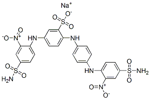 CAS#: 71873-58-0, Sodium 5-[[2-Nitro-4-Sulphamoylphenyl]Amino]-2-[[4-[[2-Nitro-4-Sulphamoylphenyl]Amino]Phenyl]Amino]Benzenesulphonate