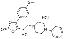 CAS 登录号：71923-10-9， 4-(4-(甲硫基)苯基)-5-(2-(4-苯基-1-哌嗪基)乙基)-1,3-二氧杂环戊烯-2-酮二盐酸盐