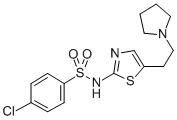 CAS 登录号:71933-37-4, 4-氯-N-(5-(2-(1-吡咯烷基)乙基)-2-噻唑基)苯磺酰胺