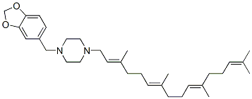 CAS#: 72050-88-5, 1-(1,3-Benzodioxol-5-Ylmethyl)-4-[(2E,6E,10E)-3,7,11,15-Tetramethylhexadeca-2,6,10,14-Tetraenyl]Piperazine