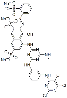 CAS#: 72139-15-2, Trisodium (3E)-5-[[4-Methylamino-6-[[3-[(2,5,6-Trichloropyrimidin-4-Yl)Amino]Phenyl]Amino]-1,3,5-Triazin-2-Yl]Amino]-4-Oxo-3-[(2-Sulfonatophenyl)Hydrazinylidene]Naphthalene-2,7-Disulfonate