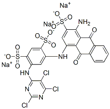 CAS 登录号：72139-16-3， 4-[(4-氨基-9,10-二氧代-3-磺酸蒽-1-基)氨基]-6-[(2,5,6-三氯嘧啶-4-基)氨基]苯-1,3-二磺酸三钠