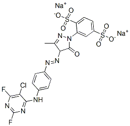CAS#: 72139-22-1, Disodium 2-[4-[4-[(5-Chloro-2,6-Difluoropyrimidin-4-Yl)Amino]Phenyl]Diazenyl-3-Methyl-5-Oxo-4H-Pyrazol-1-Yl]Benzene-1,4-Disulfonate