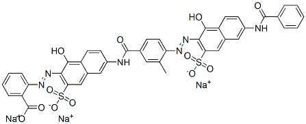 CAS#: 72152-50-2, Trisodium 2-[(2Z)-2-[6-[[4-[(2Z)-2-[6-(Benzoylamino)-1-Oxo-3-Sulfonatonaphthalen-2-Ylidene]Hydrazinyl]-3-Methylbenzoyl]Amino]-1-Oxo-3-Sulfonatonaphthalen-2-Ylidene]Hydrazinyl]Benzoate