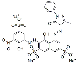 CAS#: 72152-58-0, Trisodium (3Z)-5-[2-(3-Methyl-5-Oxo-1-Phenyl-4H-Pyrazol-4-Yl)Hydrazinyl]-3-[(E)-(5-Nitro-6-Oxo-3-Sulfonato-1-Cyclohexa-2,4-Dienylidene)Hydrazinylidene]-4-Oxonaphthalene-2,7-Disulfonate