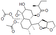 CAS#: 72160-84-0, [(1R,4R,4aR,5S,7R,8S,8aR)-8-[(3aR,6aS)-2,3,3a,4,5,6a-Hexahydrofuro[5,4-b]Furan-2-Yl]-5-Acetyloxy-4a-(Acetyloxymethyl)-3-Hydroxy-7,8-Dimethylspiro[2,3,5,6,7,8a-Hexahydro-1H-Naphthalene-4,2'-Oxirane]-1-Yl] (2S)-2-Methylbutanoate