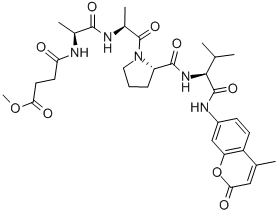 CAS 登录号：72252-90-5， 甲氧基琥珀酰-丙氨酰-丙氨酰-脯氨酰-缬氨酰-7-氨基-4-甲基香豆素
