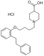 CAS 登录号：72284-41-4， 1-[4-(2-苯乙基苯氧基)丁基]哌啶-4-羧酸盐酸盐