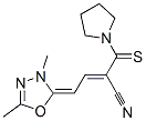 CAS 登录号：72361-42-3， (E,4E)-4-(3,5-二甲基-1,3,4-恶二唑-2-亚基)-2-(吡咯烷-1-硫代甲酰基)丁-2-烯腈