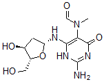 CAS 登录号：72398-32-4， N-[2-氨基-4-[[(2R,4S,5R)-4-羟基-5-(羟基甲基)四氢呋喃-2-基]氨基]-6-氧代-3H-嘧啶-5-基]-N-甲基甲酰胺