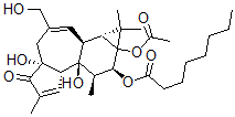 CAS#: 72416-83-2, (1aR-(1aalpha,1bbeta,4abeta,7aalpha,7balpha,8alpha,9beta,9aalpha))-Octanoic Acid 9a-(Acetyloxy)-1a,1b,4,4a,5,7a,7b,8,9,9a-Decahydro-4a,7b-Dihydroxy-3-(Hydroxymethyl)-1,1,6,8-Tetramethyl-5-Oxo-1H-Cyclopropa(3,4)Benz(1,2-e)Azulen-9-Yl Ester