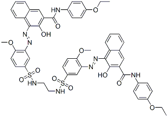 CAS#: 72659-69-9, (4Z)-N-(4-Ethoxyphenyl)-4-[[5-[2-[[3-[(2Z)-2-[3-[(4-Ethoxyphenyl)Carbamoyl]-2-Oxonaphthalen-1-Ylidene]Hydrazinyl]-4-Methoxyphenyl]Sulfonylamino]Ethylsulfamoyl]-2-Methoxyphenyl]Hydrazinylidene]-3-Oxonaphthalene-2-Carboxamide
