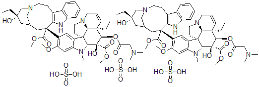 CAS 登录号：7281-31-4， 4-去乙酰基长春花碱4-(N,N-二甲基甘氨酸酯)硫酸盐(2:3)