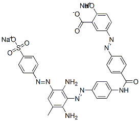 CAS#: 72829-12-0, Disodium (3Z)-3-[[4-[[4-[2,6-Diamino-3-Methyl-5-(4-Sulfonatophenyl)Diazenylphenyl]Diazenylphenyl]Carbamoyl]Phenyl]Hydrazinylidene]-6-Oxocyclohexa-1,4-Diene-1-Carboxylate