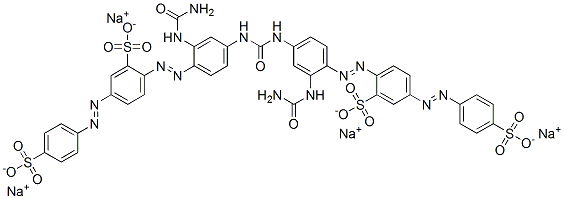 CAS 登录号：72829-40-4， 2-[2-(氨基甲酰氨基)-4-[[3-(氨基甲酰氨基)-4-[2-磺酸-4-(4-磺酸苯基)偶氮苯基]偶氮苯基]氨基甲酰氨基]苯基]偶氮-5-(4-磺酸苯基)偶氮苯磺酸四钠