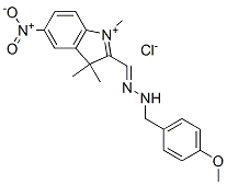 CAS#: 72906-18-4, 2-[[(4-Methoxyphenyl)Methylhydrazono]Methyl]-1,3,3-Trimethyl-5-Nitro-3H-Indolium Chloride