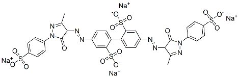 CAS 登录号：72927-70-9， 5-[[3-甲基-5-氧代-1-(4-磺酸苯基)-4H-吡唑-4-基]偶氮]-2-[4-[[3-甲基-5-氧代-1-(4-磺酸苯基)-4H-吡唑-4-基]偶氮]-2-磺酸苯基]苯磺酸四钠