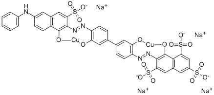 CAS#: 72927-72-1, [M-[7-[2-[3,3'-Di(Hydroxy)-4'-[2-[1-(Hydroxy)-6-(Phenylamino)-3-Sulfo-2-Naphthalenyl]Diazenyl][1,1'-Biphenyl]-4-Yl]Diazenyl1]-8-Hydroxy-1,3,6-Naphthalenetrisulfonato(8-)]]Di-Cuprate(4-) Sodium (1:4)