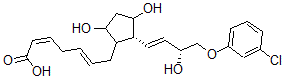 CAS 登录号：73275-75-9， (2Z,5E)-7-[(2R)-2-[(E,3R)-4-(3-氯苯氧基)-3-羟基丁-1-烯基]-3,5-二羟基环戊基]庚-2,5-二烯酸