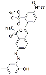 CAS 登录号：73281-07-9， 二钠5-[(2E)-2-(3-甲基-6-氧代-1-环己-2,4-二烯亚基)肼基]-2-[(E)-2-(4-硝基-2-磺酸苯基)乙烯基]苯磺酸盐