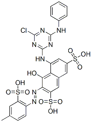 CAS 登录号：73287-61-3， (3Z)-5-[[4-氯-6-(甲基-苯基氨基)-1,3,5-三嗪-2-基]氨基]-3-[(4-甲基-2-磺基苯基)亚肼基]-4-氧代萘-2,7-二磺酸