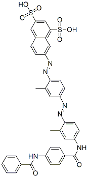 CAS#: 73287-69-1, 7-[4-[4-[[4-(Benzoylamino)Benzoyl]Amino]-2-Methylphenyl]Diazenyl-2-Methylphenyl]Diazenylnaphthalene-1,3-Disulfonic Acid