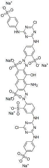 CAS 登录号：73398-36-4， 4-氨基-3,6-二[[4-[[4-氯-6-[(4-磺酸基苯基)氨基]-1,3,5-三嗪-2-基]氨基]-2-磺酸基苯基]偶氮]-5-羟基萘-2,7-二磺酸六钠