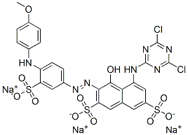 CAS#: 73398-42-2, Trisodium 5-[(4,6-Dichloro-1,3,5-Triazin-2-Yl)Amino]-4-Hydroxy-3-[[4-[(4-Methoxyphenyl)Amino]-3-Sulphonatophenyl]Azo]Naphthalene-2,7-Disulphonate