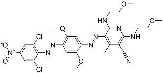 CAS#: 73528-78-6, 5-[4-(2,6-Dichloro-4-Nitrophenyl)Diazenyl-2,5-Dimethoxyphenyl]Diazenyl-2,6-Bis(2-Methoxyethylamino)-4-Methylpyridine-3-Carbonitrile