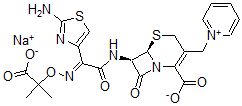 CAS#: 73547-61-2, Sodium (6R,7R)-7-[[(2E)-2-(2-Amino-1,3-Thiazol-4-Yl)-2-(2-Methyl-1-Oxido-1-Oxopropan-2-Yl)Oxyiminoacetyl]Amino]-8-Oxo-3-(Pyridin-1-Ium-1-Ylmethyl)-5-Thia-1-Azabicyclo[4.2.0]Oct-2-Ene-2-Carboxylate