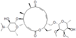 CAS#: 73684-71-6, (3E,5S,6S,7S,9R,11E,13E,15R,16R)-6-[(2S,3R,4S,6R)-4-Dimethylamino-3-Hydroxy-6-Methyloxan-2-Yl]Oxy-16-Ethyl-15-[[(2R,3R,4R,5R,6R)-5-Hydroxy-3,4-Dimethoxy-6-Methyloxan-2-Yl]Oxymethyl]-5,7,9-Trimethyl-1-Oxacyclohexadeca-3,11,13-Triene-2,10-Dione