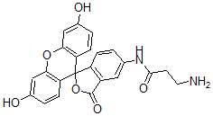 CAS 登录号：73857-22-4， 3-氨基-N-(3',6'-二羟基-3-氧代螺[2-苯并呋喃-1,9'-氧杂蒽]-5-基)丙酰胺