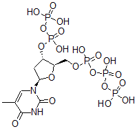 CAS 登录号：73909-63-4， [(2R,3S,5R)-2-[[羟基-(羟基-膦酰氧基磷酰)氧基磷酰]氧基甲基]-5-(5-甲基-2,4-二氧代嘧啶-1-基)四氢呋喃-3-基]膦酰氢磷酸酯