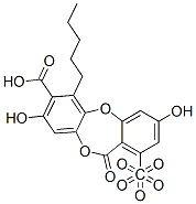 CAS#: 73927-67-0, 3,8-Dihydroxy-1-Pentoxymethyl-6-Pentyl-11-Oxo-11H-Dibenzo[b,e][1,4]Dioxepin-7-Carboxylic Acid