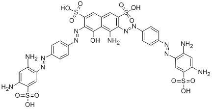 CAS#: 73944-13-5, (6Z)-4-Amino-3-[4-(2,4-Diamino-5-Sulfophenyl)Diazenylphenyl]Diazenyl-6-[[4-(2,4-Diamino-5-Sulfophenyl)Diazenylphenyl]Hydrazinylidene]-5-Oxonaphthalene-2,7-Disulfonic Acid