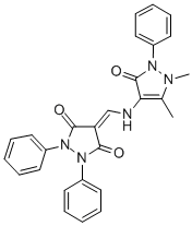 CAS#: 73972-68-6, 4-[[(1,5-Dimethyl-3-Oxo-2-Phenylpyrazol-4-Yl)Amino]Methylidene]-1,2-Di(Phenyl)Pyrazolidine-3,5-Dione