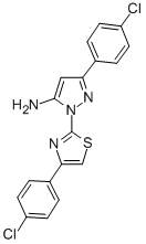 CAS#: 74101-20-5, 5-(4-Chlorophenyl)-2-[4-(4-Chlorophenyl)-1,3-Thiazol-2-Yl]Pyrazol-3-Amine