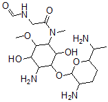 CAS#: 74228-81-2, N-[4-Amino-3-[3-Amino-6-(1-Aminoethyl)Oxan-2-Yl]Oxy-2,5-Dihydroxy-6-Methoxycyclohexyl]-2-Formamido-N-Methylacetamide
