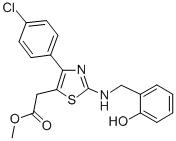 CAS 登录号：74241-25-1， 2-[4-(4-氯苯基)-2-[(2-羟基苯基)甲基氨基]-1,3-噻唑-5-基]乙酸甲酯
