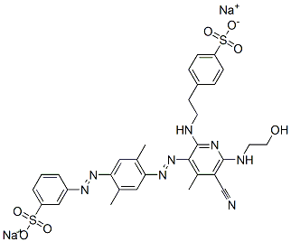 CAS#: 74499-55-1, Disodium 4-[2-[[5-Cyano-3-[2,5-Dimethyl-4-(3-Sulfonatophenyl)Diazenylphenyl]Diazenyl-6-(2-Hydroxyethylamino)-4-Methylpyridin-2-Yl]Amino]Ethyl]Benzenesulfonate