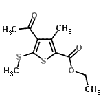 CAS 登录号:74597-79-8, 乙基4-乙酰基-3-甲基-5-(甲硫基)-2-噻吩羧酸酯