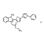 CAS 登录号：74878-56-1， 1-(2-乙氧基-2-氧代乙基)-3-甲基-2-[5-(1-苯基-1H-吡唑-3-基)-2-呋喃基]-2,3-二氢-1H-3,1-苯并咪唑-1-鎓氯化物