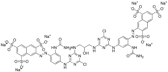 CAS#: 75199-17-6, Hexasodium 7-[2-(Carbamoylamino)-4-[[4-[[3-[[4-[[3-(Carbamoylamino)-4-(3,6,8-Trisulfonatonaphthalen-2-Yl)Diazenylphenyl]Amino]-6-Chloro-1,3,5-Triazin-2-Yl]Amino]-2-Hydroxypropyl]Amino]-6-Chloro-1,3,5-Triazin-2-Yl]Amino]Phenyl]Diazenylnaphthalene-1,3,6-Trisulfonate